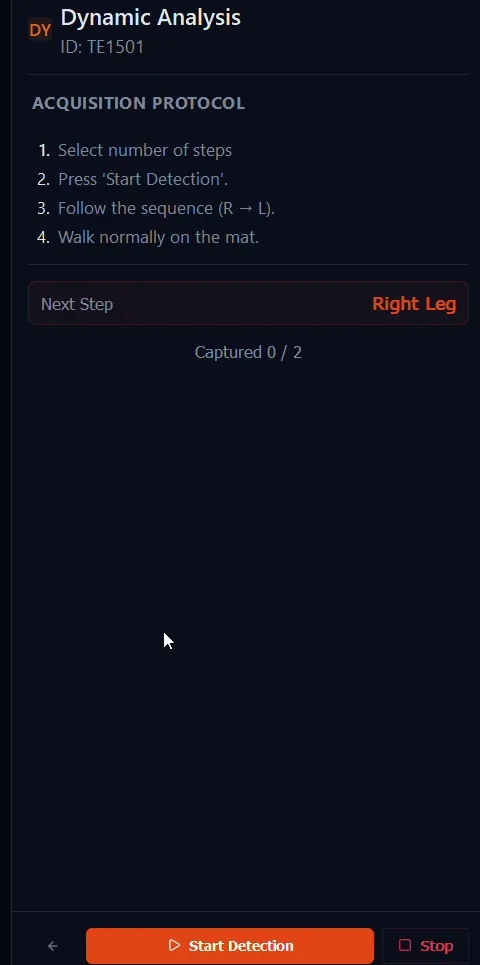 Guided right-to-left walking sequence with step counter